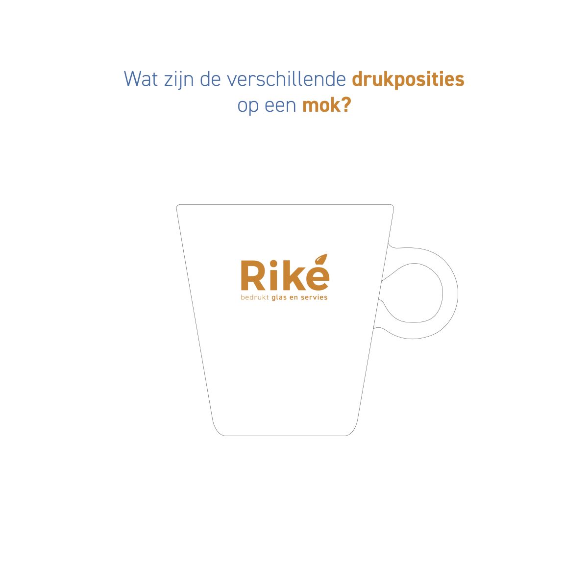 Wat zijn de verschillende drukposities op een mok?